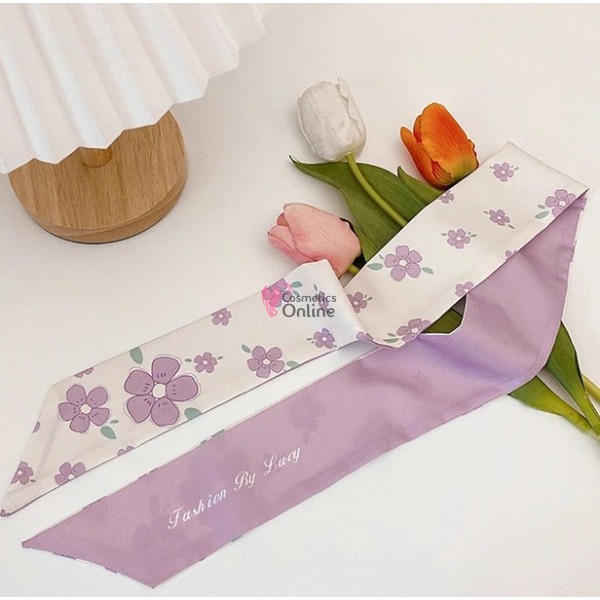 Esarfa din matase fina Cod ESF029BB Violet cu model